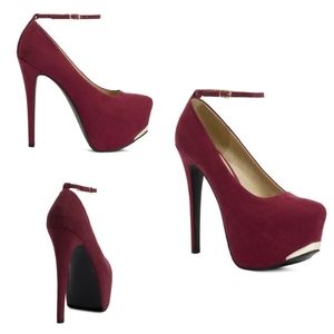 Women's Just Fab Cassia Stilettos Burgundy Size 8.5 NWOB